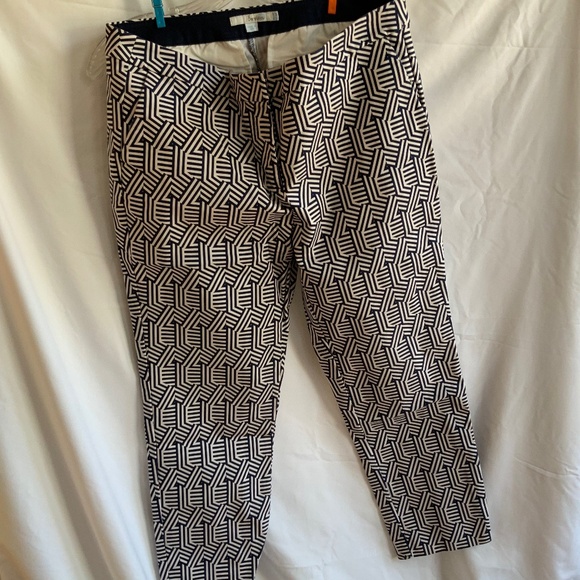 Boden Richmond cropped pants - navy/white graphic print - US 10P/UK 14P - Picture 1 of 1